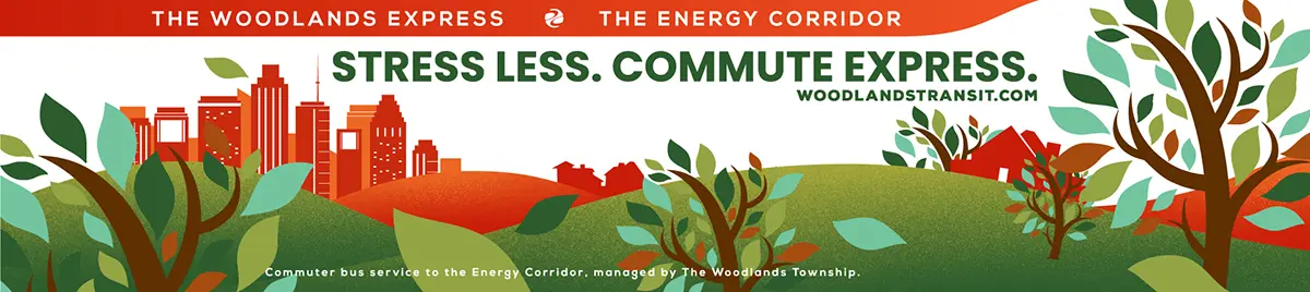 Commuter bus services to the Energy Corridor, managed by The Woodlands Township